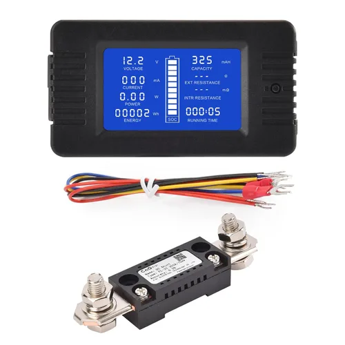 Vista 10 de Medidor de monitor de batería multifunción DC con derivación, 0-200V, 0-100A, pantalla LCD, multímetro de corriente digital, voltímetro amperímetro