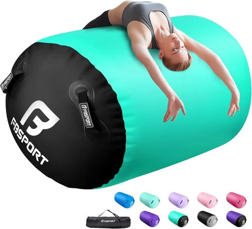 Vista 17 de FBSPORT Air Roller Gymnastics Barrel, Inflatable Gymnastics Air Roller Inflatable Air Gymnastics Mat for Yoga Cheerleading Training Home Outdoor