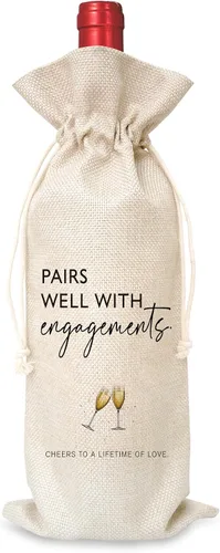 Vista 7 de Bolsa de vino Regalo de boda para señor y señora - Regalo de compromiso J14-Azul
