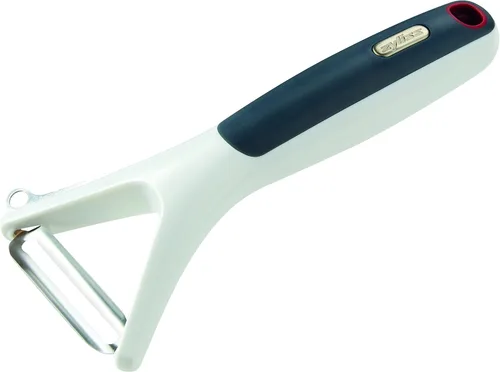Vista 23 de Zyliss Julienne Y Peeler - Hoja de acero inoxidable ultra afilada para zanahorias, calabacines y papas, agarre ergonómico de paja de trigo, cortador