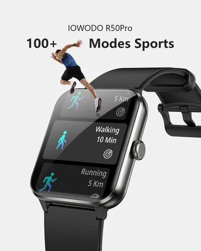 Vista 5 de Reloj inteligente, reloj inteligente HD de 1.85 pulgadas para hombres y mujeres (respuesta/hacer llamadas), reloj de fitness con frecuencia