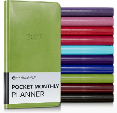 Vista 74 de Gallery Leather Agenda mensual grande 2026-2027 Acadia Navy