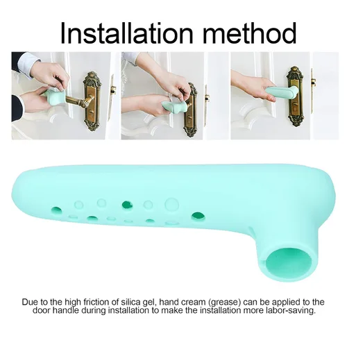 Vista 5 de Funda de silicona para manija de puerta, protector de pomo de puerta de seguridad para niños, anticolisión, antiestático, funda protectora para pomo