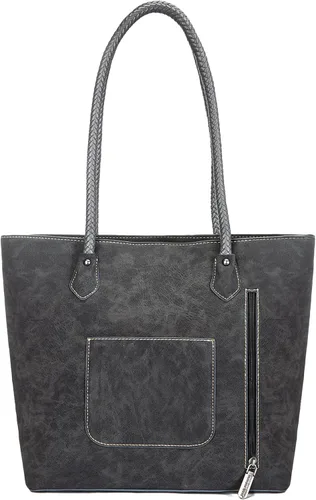 Vista 7 de Montana West Bolsas Tote Tejidas para Mujeres, Carteras y Bolsos de Mano con Bolsillo Trasero con Cremallera *Tejido negro
