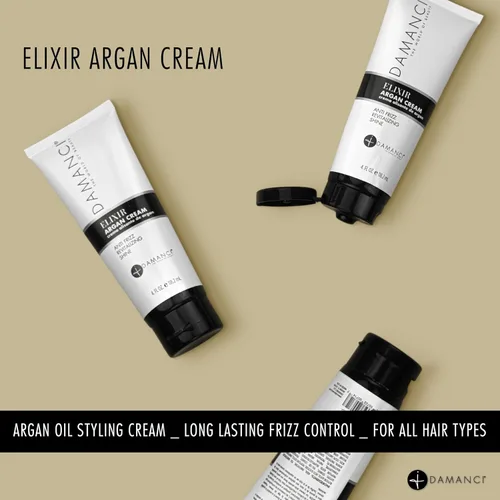 Vista 2 de DAMANCI Crema de argán, crema para peinar el cabello y acondicionador sin enjuague, suaviza el cabello y antiencrespamiento, con aceite de argán