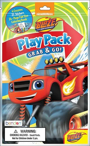 Vista 2 de Blaze and the Monster Machines - Paquete de recuerdos de fiesta, 12 bolsas de regalo Blaze Activity Pack Coloring Books, Stickers, Crayons for