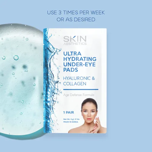Vista 3 de Skin Aesthetics Parches hialurónicos y de colágeno para debajo de los ojos, reduce la hinchazón, las bolsas y las arrugas, ultra hidratantes
