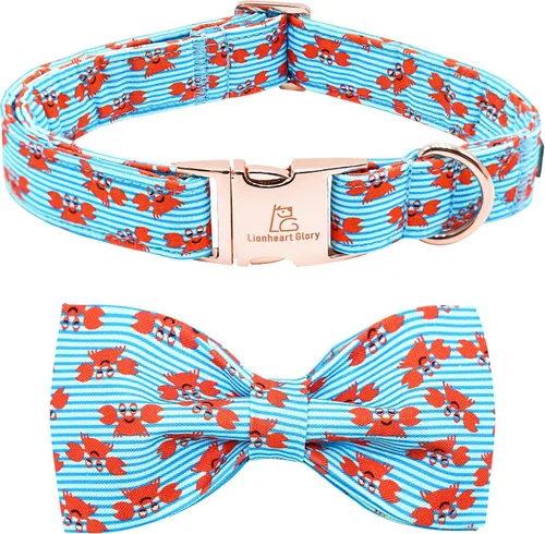 Vista 17 de Lionheart glory Collar de perro con bandera estadounidense del 4 de julio, collar con lazo para perro, Día de la Independencia, resistente