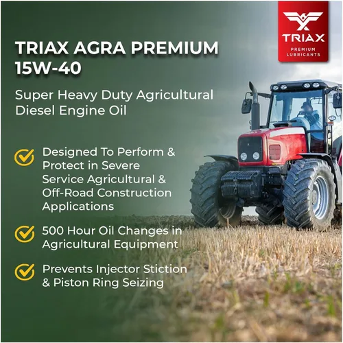 Vista 3 de TRIAX Agra Premium 15W-40 - Super Heavy Duty Diesel Engine Oil for Agricultural and Off-Road Construction Applications - API Licensed CI-4