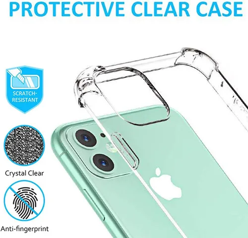 Vista 5 de Funda transparente para iPhone 11 con protector de pantalla Paquete 2 en 1 Doble protección – Incluye 2 protectores de vidrio templado de dureza