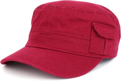 Vista 6 de Trendy Apparel Shop Gorra estilo militar liso Castro con bolsillo Blanco