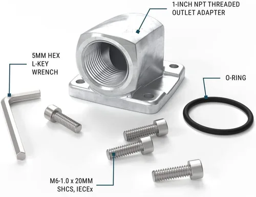 Vista 2 de GPI Kit de adaptador de salida NPT de 1 pulgada de ajuste rápido para bomba de transferencia de combustible G20 (accesorio original GPI 162503-01)