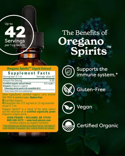 Vista 2 de Herb Pharm Extracto de orégano y mezcla de aceites esenciales para apoyo inmunológico, 1 onza