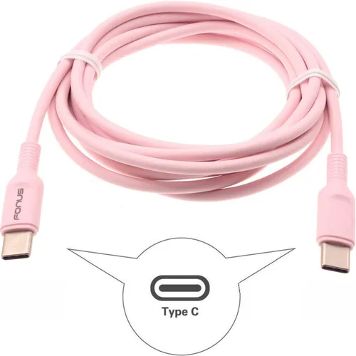 Vista 4 de Cable PD USB-C a tipo C rosa de 6 pies, cable de carga rápida para Galaxy A72, A52, A42, A32, A12 - Sincronización de cable de alimentación [C a C]