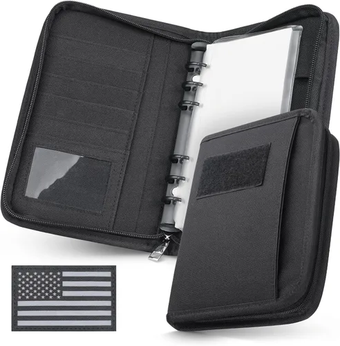 Vista 11 de WYNEX Cuaderno táctico Padfolio carpeta de 6 anillas, 3.7 x 6.7 pulgadas Caqui
