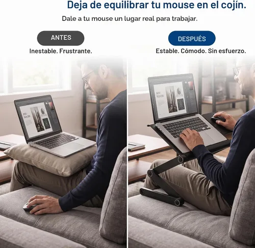 Vista 2 de Uncaged Ergonomics Soporte para laptop y escritorio de regazo con 2 Negro