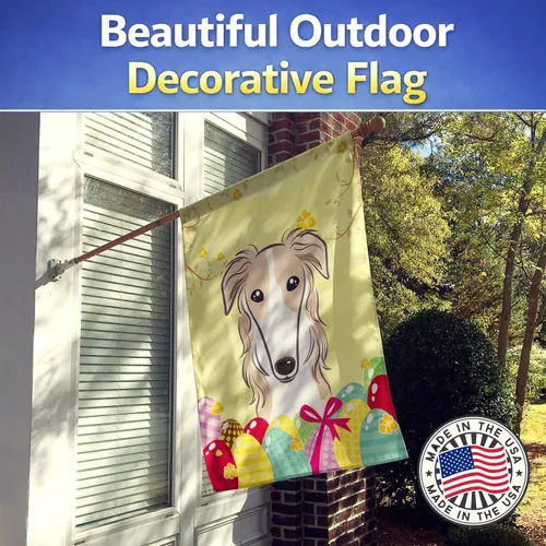 Vista 239 de Caroline's Treasures BB1923GF Bandera decorativa para jardín con diseño de Border Collie, para caza de huevos de Pascua, para jardín, jardín, patio