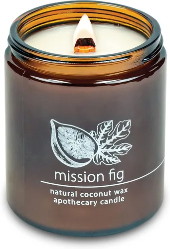 Vista 44 de Vela de mecha de madera agrietada Hemlock Park hecha a mano con cera de coco natural (grande de 16 oz, ámbar) Coconut Apricot Wax Crackling Wood