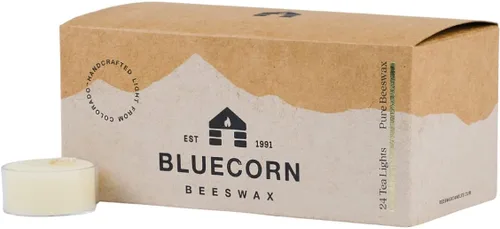 Vista 11 de Bluecorn Beeswax, velas 100 % cera de abeja, color marfil Crudo