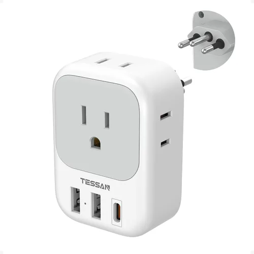 Vista 11 de TESSAN - Adaptador de enchufe de EE. UU. a Japón PD 20W, adaptador de 2 clavijas a 3 clavijas