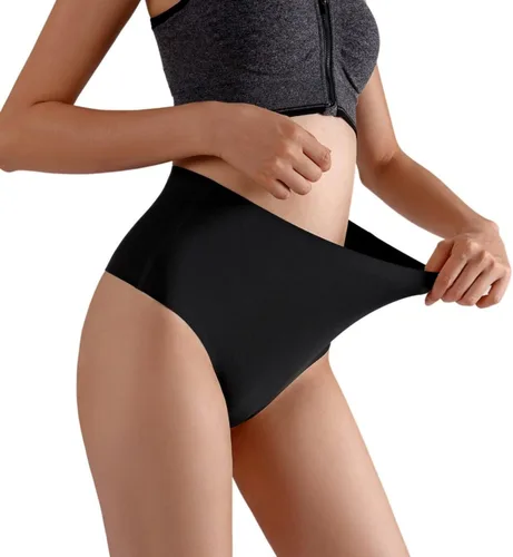 Vista 3 de pnytoo Women's High Waisted G-String Thongs Panties Breathable Seamless No Show Underwear