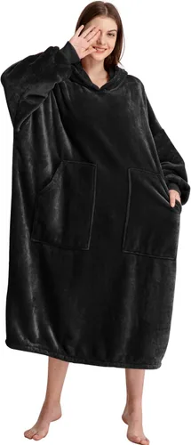 Vista 16 de Kipswiza Blanket Hoodie - Wearable Blankets Oversized Cozy Flannel Sweatshirt Blanket as Gifts for Adult Women Men