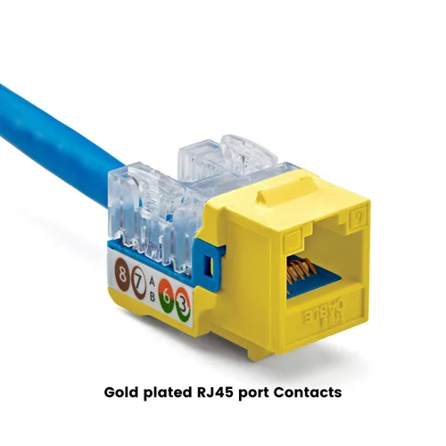 Vista 15 de TRUE CABLE Conector Keystone Cat5e, sin blindaje (UTP), perforado de 90 grados, PoE++ (4PPoE) 100W, certificación UL, verificado ETL, certificado