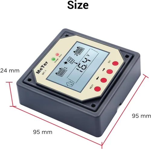 Vista 6 de EPEVER Medidor remoto MT-1 con pantalla LCD para controlador de carga de panel solar de batería dúo