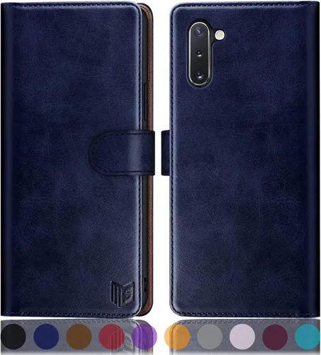 Vista 15 de SUANPOT Funda de piel tipo cartera para Samsung Galaxy Note 10 de 6.3 pulgadas con bloqueo RFID, soporte para tarjetas de crédito, libro de folio