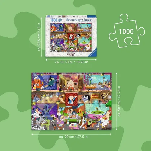 Vista 3 de Ravensburger Looney Tunes Studio - Rompecabezas de 1000 piezas para adultos