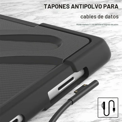 Vista 5 de ZenRich Microsoft Surface Pro 10/11 - Funda resistente de 13 pulgadas 2024, con soporte giratorio de 360° y correa de mano, resistente a los golpes