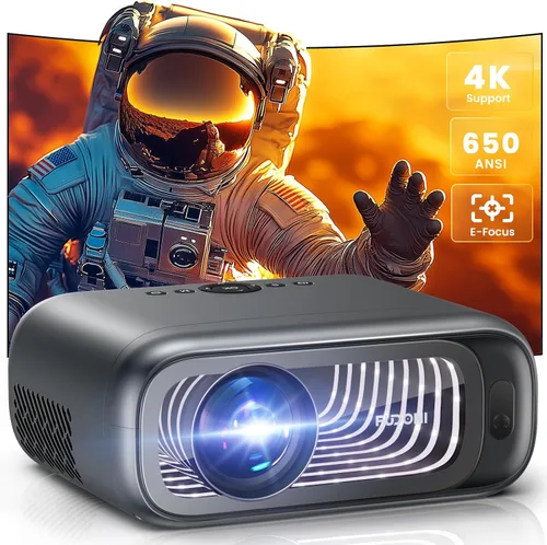 Vista 6 de Proyector con WiFi 5G y Bluetooth nativo 1080P 4K, proyector al aire libre, proyector portátil de cine en casa para iOS/Android/TV Negro