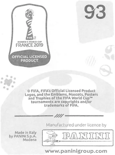 Vista 2 de 2019 Panini FIFA Women's World Cup France Album Stickers (Individual Sticker Only) Soccer #93 Halimatu Ayinde Nigeria 2 Inch by 2 1/2 Inch