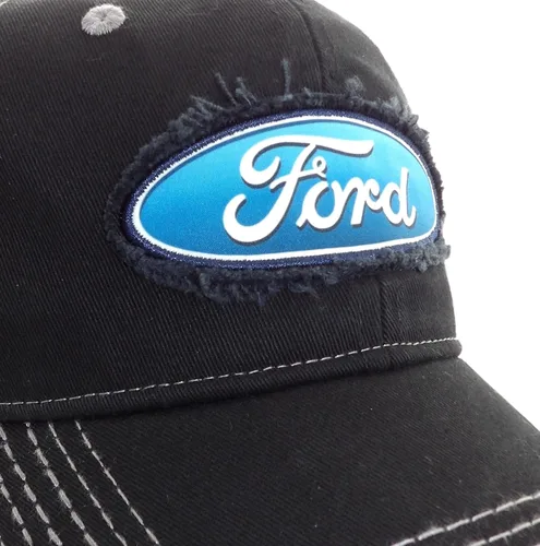 Vista 6 de Outdoor Cap Visera deshilachada de 6 paneles HKLP tapa negra Ford