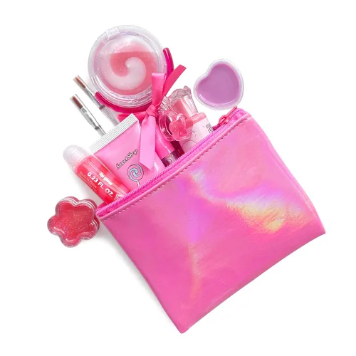 Vista 4 de M&U MAKE YOU UP Juego de brillo de labios para niñas, 11 piezas de cuidado de labios con helado y brillo labial en forma de piruleta