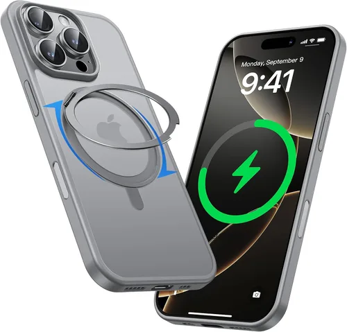 Vista 20 de MAGIC JOHN Soporte Magnético Invisible Giratorio 360° para Funda de iPhone 14 Pro [Agarre Antideslizante] [Compatible con MagSafe] 16 Pies