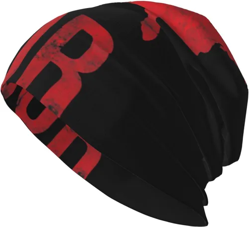 Vista 2 de Morish American America Amexem Marroquí Beanie Sombreros Hombres Navidad Sombreros Térmicos Unisex Sombrero de Punto Negro, Negro