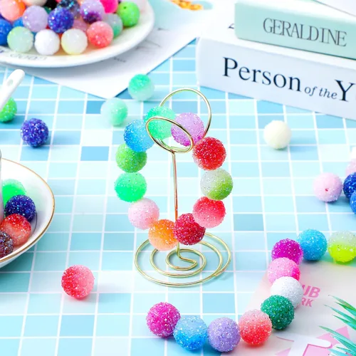 Vista 5 de Huquary 80 cuentas de diamantes de imitación para bolígrafos, hacer joyas, cuentas de azúcar para pulseras, bolas redondas de discoteca, chicle