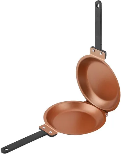 Vista 7 de Sartén antiadherente de doble cara, sartén con diseño abatible de doble cara, fácil de limpiar para panqueques de huevo frito
