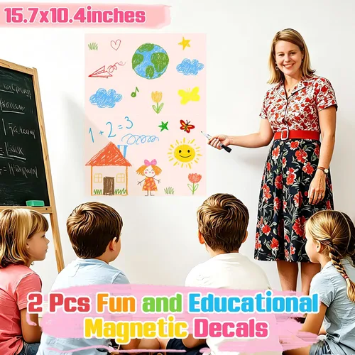 Vista 7 de Magnetic Wall Decal Magnet Board for Kids Playroom Peel and Stick 2Pcs Peel and stick, self adhesive, for toddler bedroom playroom homeschool