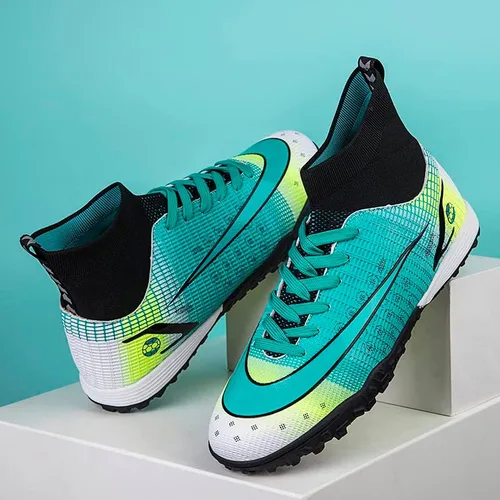 Vista 3 de Liuliuroupp Tacos de fútbol para hombre, zapatos de fútbol profesionales para interioresexteriorescompeticionesentrenamientoatléticos para niños