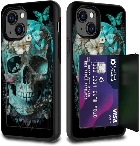 Vista 79 de Funda para tarjetas de crédito, doble capa híbrida a prueba de golpes, protección contra caídas con función atril para iPhone 17 de 6.3 pulgadas