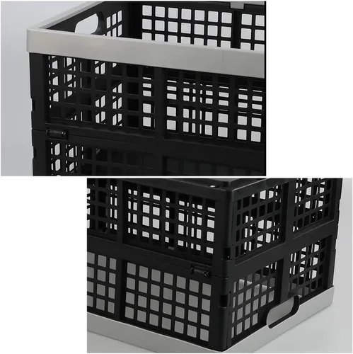Vista 3 de Asking Cajas plegables para uso general, paquete de 4 cajas apilables de 42 L
