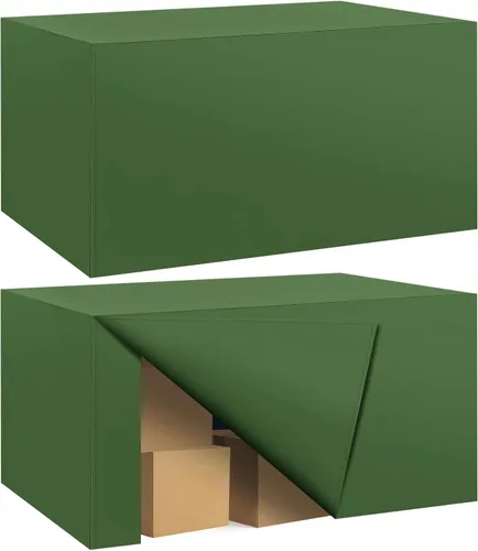 Vista 69 de Paquete de 2 manteles ajustados para mesa rectangular de 4 pies, 48 x 24 pulgadas, cubiertas de mesa verde manzana, tela de poliéster resistente al