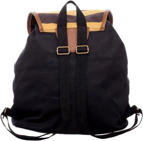 Vista 3 de Harry Potter Hufflepuff Varsity Mochila de 14 x 17 pulgadas, Negro -, Cordón