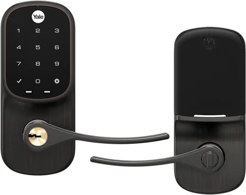 Vista 14 de Yale Assure - Manija electrónica de puerta con pantalla táctil, teclado no conectado de níquel satinado que proporciona entrada sin llave con código