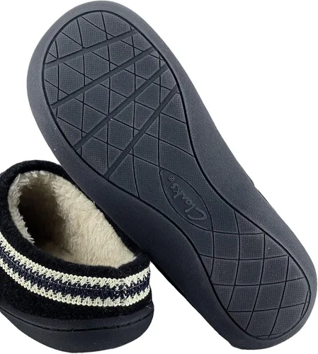 Vista 4 de Clarks Pantuflas tipo zueco de fieltro de lana para mujer JMH1319T - Cálidas y acogedoras con forro de piel sintética - Pantuflas de casa