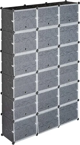 Vista 5 de Zapatero portátil de 12 niveles, 72 pares cubiertos de almacenamiento de zapatos, estante expandible de 36 rejillas para tacones, botas, pantuflas