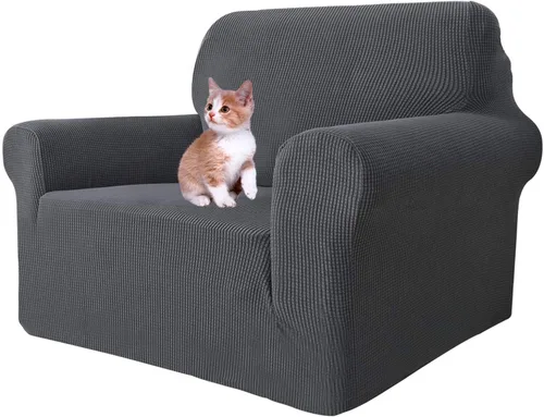 Vista 40 de MAXIJIN Funda elástica para silla con brazos, 1 pieza para sofá o silla de estar, funda antideslizante (31-46 pulgadas), protector de muebles que se