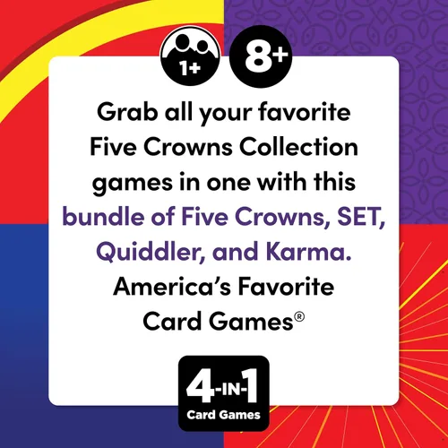 Vista 3 de Paquete de 4 juegos de cartas para niños de Five Crowns
